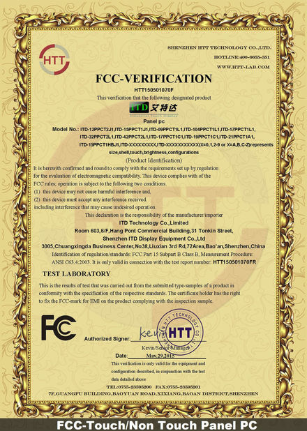 Chine Shenzhen ITD Display Equipment Co., Ltd. certifications